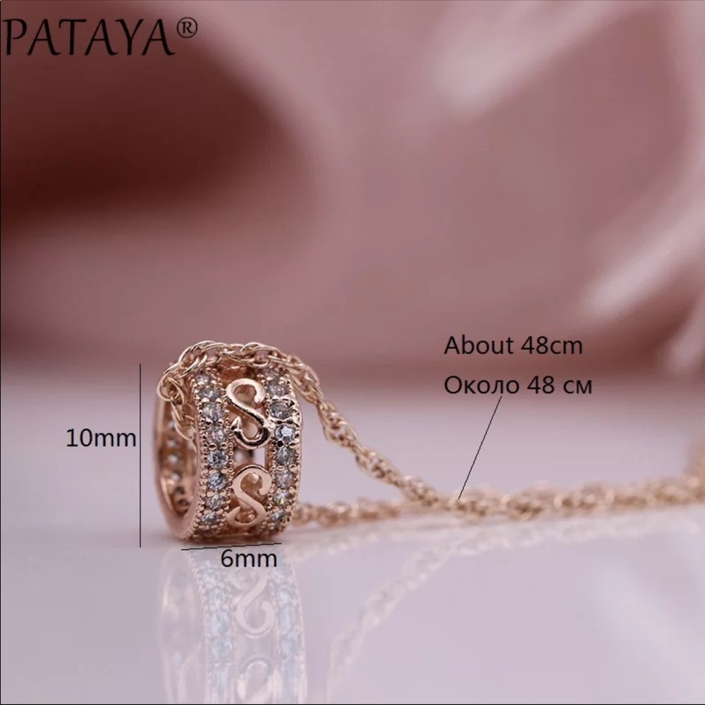 Rose Gold Plated CZ Necklace - Picture 6 of 6